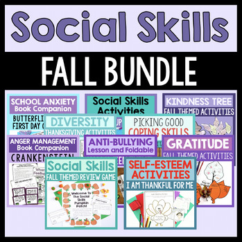 Preview of Social Skills Activities For Fall Themed SEL And Counseling Lessons
