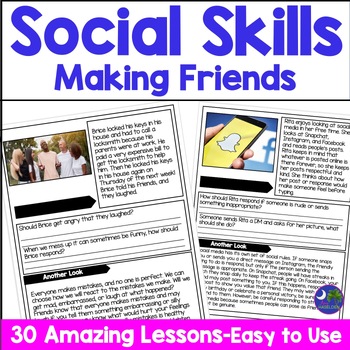 Preview of Social Skills Activities Making Friends for Older Students
