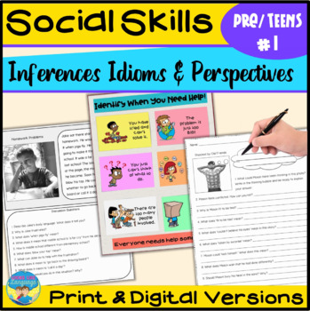 Preview of Social Skills Activities PreTeen Social Inferences Idioms Perspectives 1