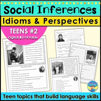 Preview of Social Skills Activities for Teens Social Inferences Idioms Perspectives 2