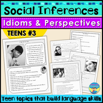 Preview of Social Skills Activities for Teens Social Inferences Idioms Perspectives 3