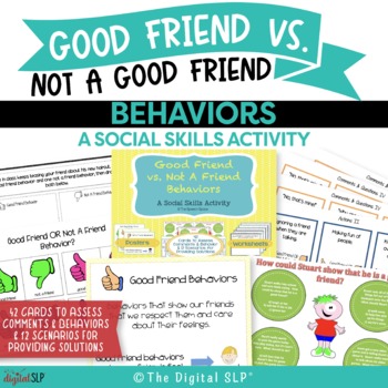 Preview of Good Friend vs. Not A Friend Behaviors: A Social Skills Activity