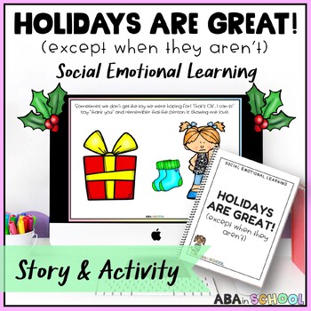 Preview of Winter holiday adaptive book and Christmas Social Story for Expected Behavior