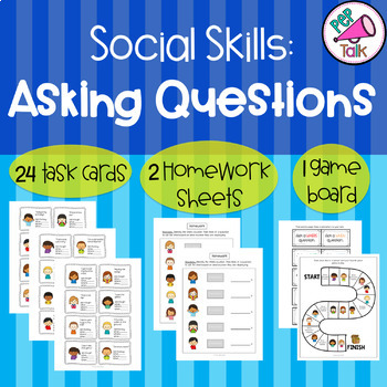 Asking WH Questions: Social skills task cards, homework, and game by ...