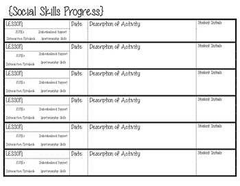 Preview of Social Skills Attendance and Records