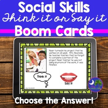 Preview of Social Filter Think It or Say It Theory of Mind BOOM Cards