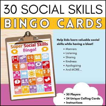 Social Skills BINGO Game | Social Emotional Learning Game | Counselor ...