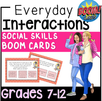 Preview of Conversations Skills for Middle School - Boom Cards for Speech Therapy