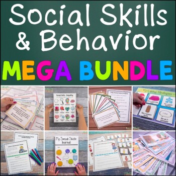Preview of Social Skills and Behavior MEGA BUNDLE - Lesson Plans, Activities, & Task Cards