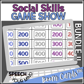 Preview of Social Skills Boom Cards™ Game Show BUNDLE | Social Skills Pragmatics Emotions