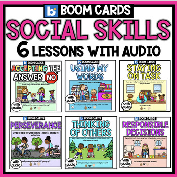 Preview of Social Skills | Boom Cards | Social Emotional Learning | Digital SEL Lessons