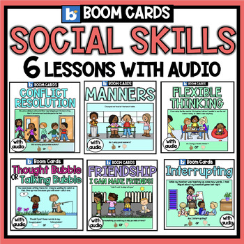 Preview of Social Skills | Boom Cards | Social Emotional Learning | Digital SEL Lessons