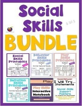 Preview of Social Skills Bundle (Behavior Skills, Play Skills, Social Skills)