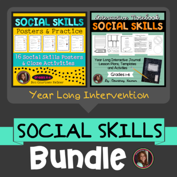 Preview of Social Skills Bundle - Interactive Notebooks, Posters & Close Activity