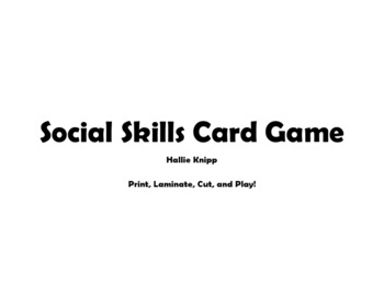 Preview of Social Skills Card Game / Editable Card Game Template