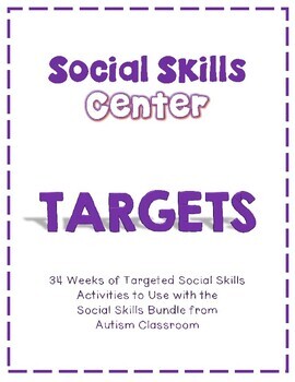 Preview of Social Skills Center Targets Curriculum to Be Used With the Social Skills Bundle