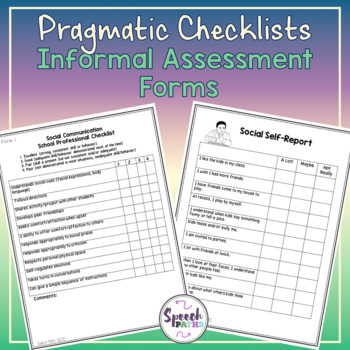 Preview of Pragmatic Checklists: Informal Assessment Forms