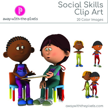 Preview of Social Skills Clipart for Teachers - Interaction Communication With Others