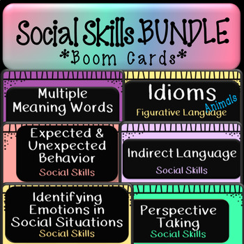 Preview of Social Skills Boom Card *BUNDLE*-6 decks, 98 cards-Multiple Choice