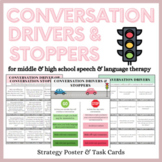Social Skills: Conversation Drivers and Stoppers Task Card