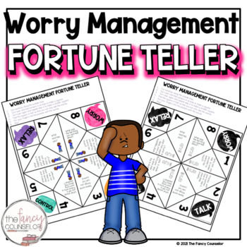 Preview of Social Skills Cootie Catcher Worry Management Fortune Teller Extension Activity