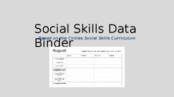 Preview of Social Skills Data Binder - Circles Curriculum