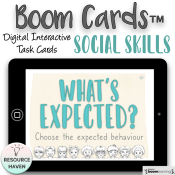 Preview of Social Skills Digital Boom Cards™ Activity - Expected Vs Unexpected