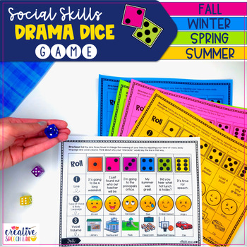 Preview of Social Skills Drama Dice Game for the Entire Year