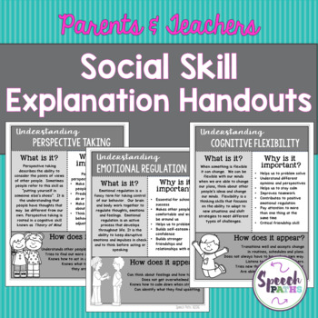 Preview of Social Skills Explanation Handouts