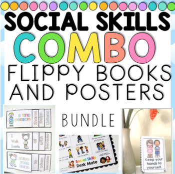 Preview of Social Skills Flippy Books with Manners/Expectations Posters COMBO BUNDLE