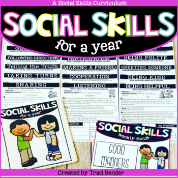 Preview of Social Skills For A Year {A Year-long Curriculum}