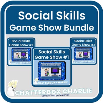 Preview of Social Skills Game Show Bundle:  Games #1, #2, and #3 Boom Cards