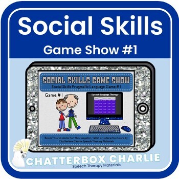 Preview of Social Skills Game Show Pragmatic Language Game #1  Boom Cards Deck