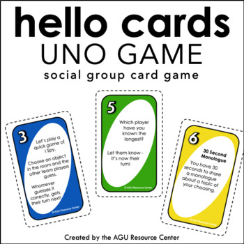 Preview of Social Skills Game | Using Uno Cards | Social Skill Groups