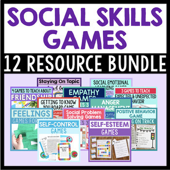 Social Skills Games Bundle For School Counseling Lessons And Small Groups