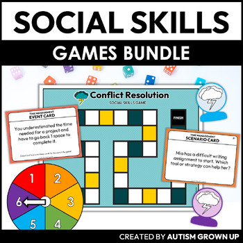 Preview of Social Skills Games Bundle | Social Skills Activities | Autism
