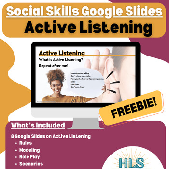 Preview of Social Skills Google Slides:  Active Listening (Autism, Life Skills) FREEBIE!