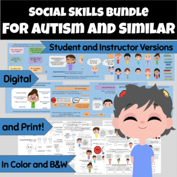 Preview of Social Skills Group Autism and Similar BUNDLE: Digital and Printable