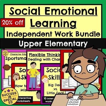 Preview of Social Skills Independent Work Packet Bundle Upper Elementary