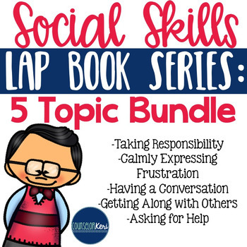 Preview of Social Skills Lap Book Bundle - Elementary School Counseling