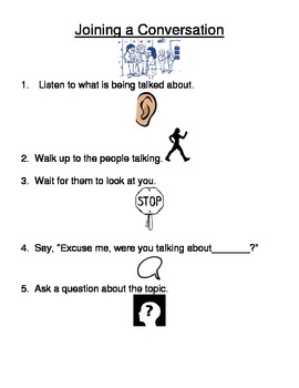 Preview of Social Skills Lesson "Joining a Conversation"
