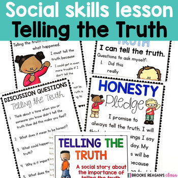 Preview of Social Skills Lesson: Telling the Truth Social Story and Activities