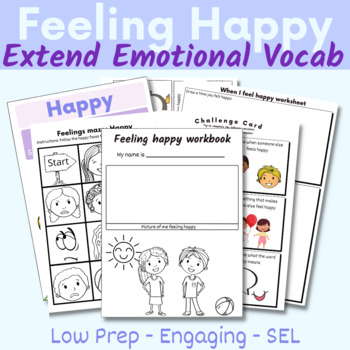 Preview of Feeling Happy Social Skills Story & Activities - Social & Emotional Learning