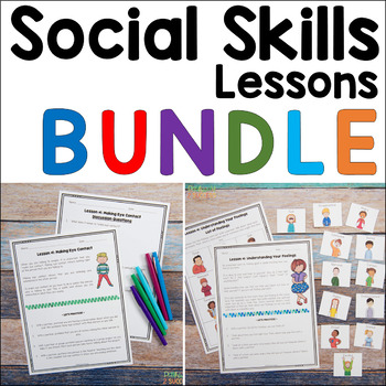 Preview of Social Skills Lessons & Worksheets Bundle