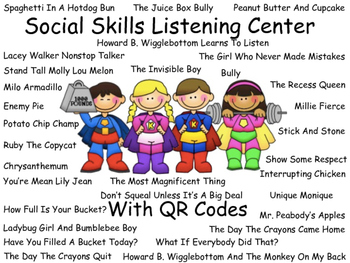 Preview of Social Skills Listening Center (32 books) With Qr Codes