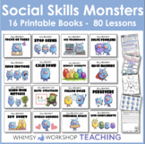 Social Skills Monsters 16-Week Program BUNDLE Printable Bo