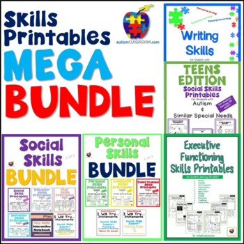 Preview of Social Skills, Personal, Language, Executive & more - Printables MEGA Bundle