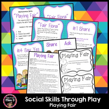 Social Skills Through Play Playing Fair by Tales From Miss D | TpT