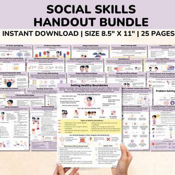 Preview of Social Skills Posters 25 Page Bundle-Boundaries-Cooperation-Tolerance-Sharing