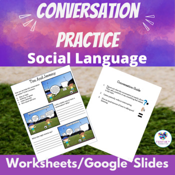 Preview of Social Skills Practice Conversational Turn Taking Pragmatics Google™Slides 